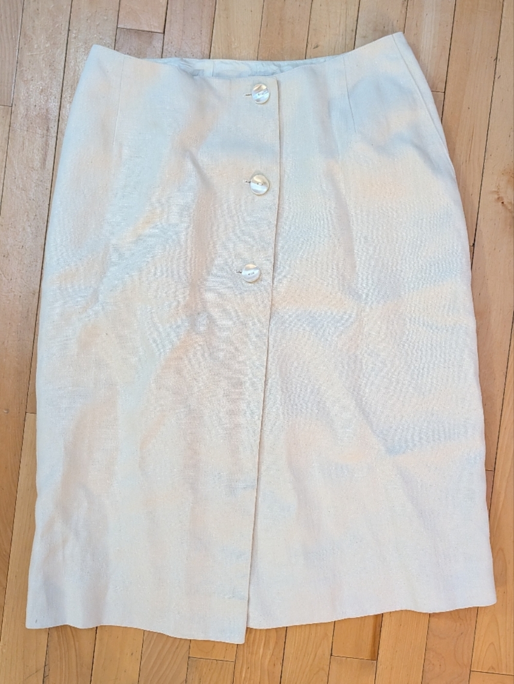 Vtg Anne Klein Linen Skirt